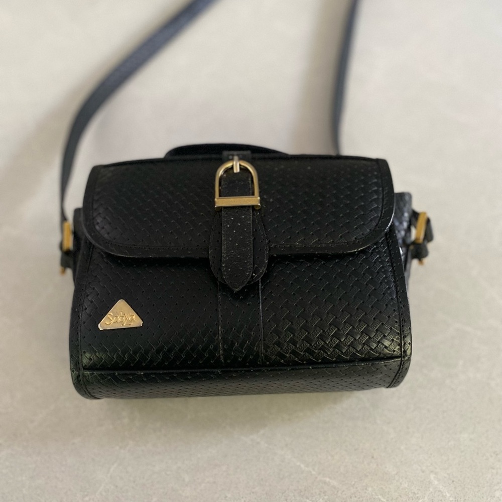 Sabya Vintage Woven Leather Black Crossbody Sling Shoulder Bag